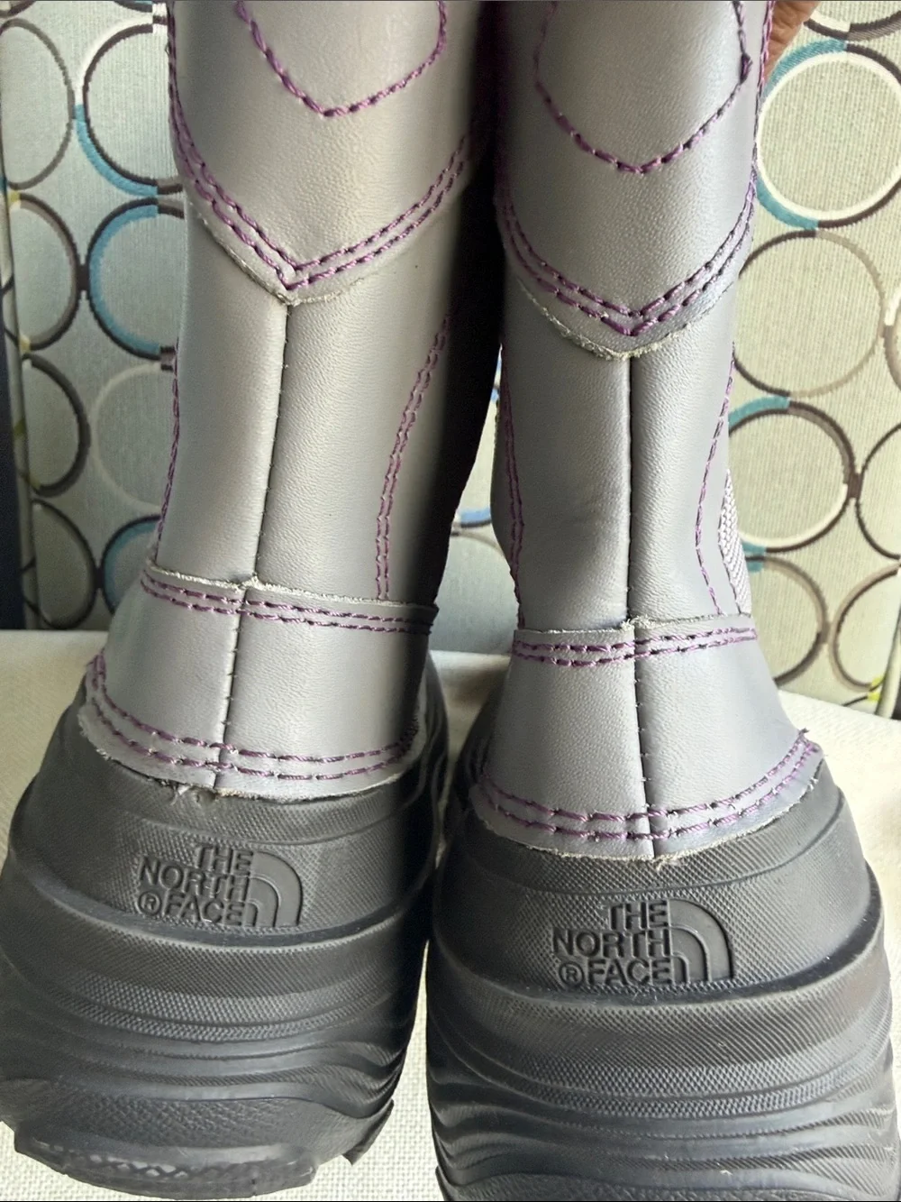 The North Face Gray and Purple Kids Snow Boots Size 4 Girls